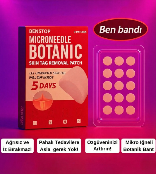 BENSTOP Mikro İğneli Ben Ve Siğil Düşürücü Bant – 5 Günde İz Bırakmadan Düşürür